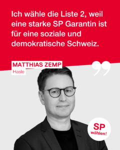 Matthias Zemp wählt SP.